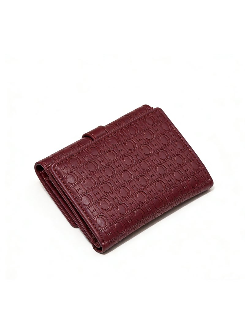 Chchmu Short Buckle PU Foldable Wallet with Multi-Function Coin Pocket - Image 3